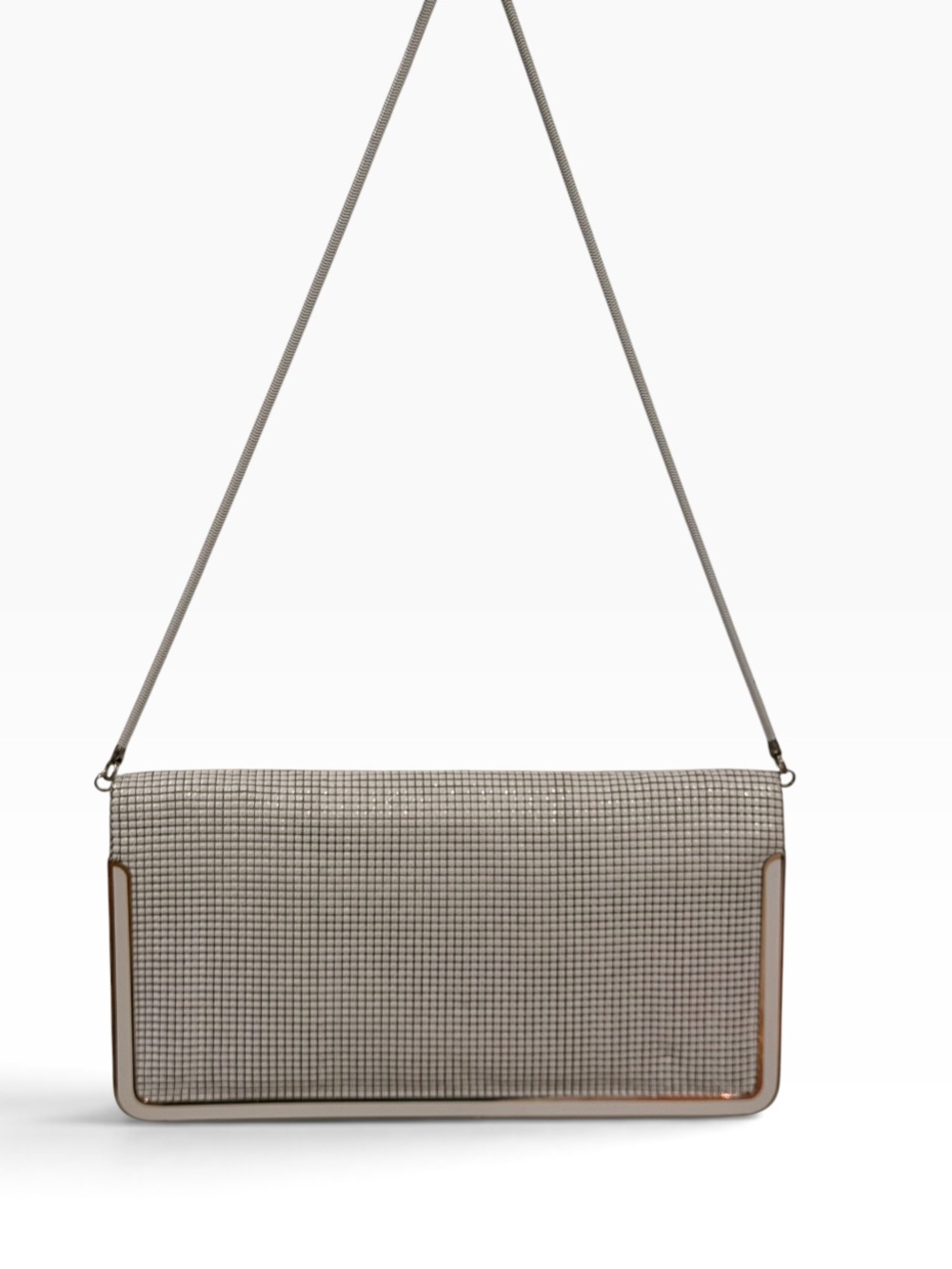Vintage Glomesh White Tiles Silver Mesh Convertible Clutch / Shoulder Bag - Picture 13 of 13